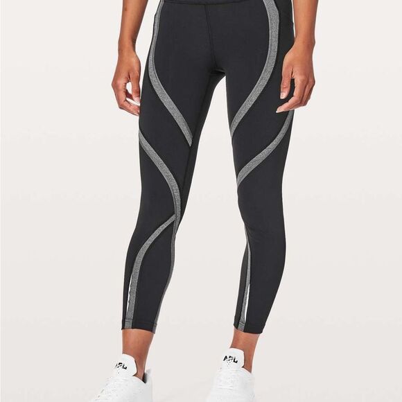Lululemon Wild Twist 7/8 Tight 25 in. Black Heathered  Gray. Size 6. - Picture 5 of 12